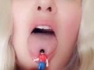 Bbw Giantess goddess catches her little man cheating and eats the slut and him!